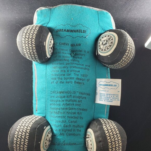 Vintage Dreamwheels Chevy Bel Air Car Plush Pillow Stuffed Toy Blue 1985 - Picture 11 of 16